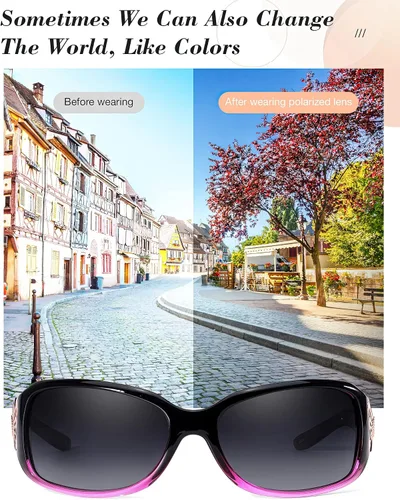 Miniatura 7 de LVIOE - Lentes de sol polarizadas para mujer, decoración de mariposa a la moda, para conducir y pescar, protección UV LS022