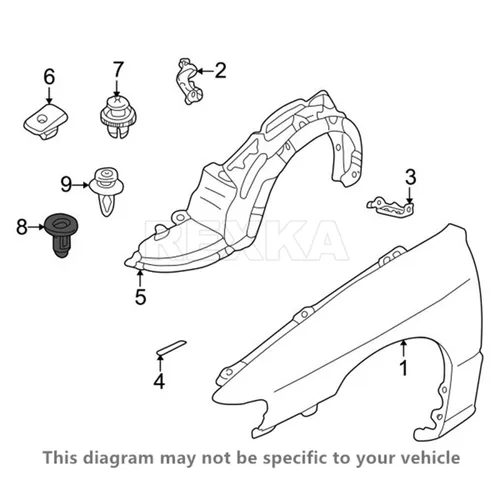 Miniatura 5 de Rexka 10 piezas Splash Shield Fender Liner Bumper Cover Clip de retención BC1D56145 para Mazda 2, 3, 5, 6, 626, CX-5, 7, 9, Miata, MPV, MX-5, 10pcs