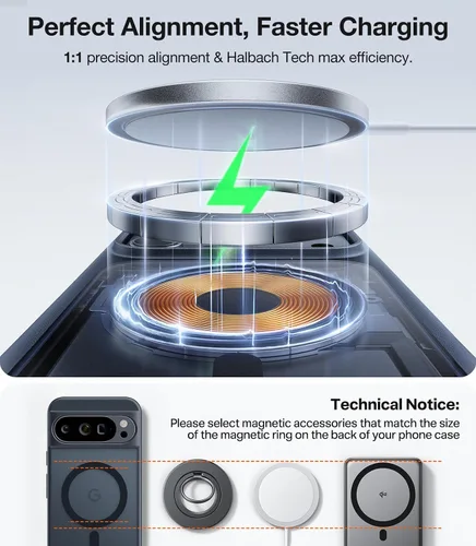 Miniatura 2 de TORRAS Funda magnética a prueba de golpes para Google Pixel 10 Pro XL, fuerte ajuste magnético para MagSafe, protección de grado militar de 12 pies