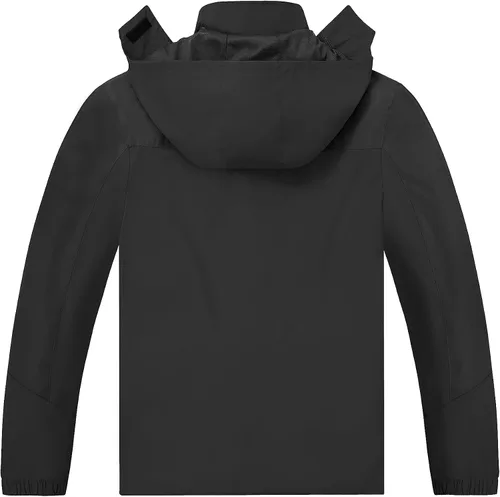 Miniatura 2 de TEZO Chaqueta impermeable para hombre, con capucha, rompevientos ligera