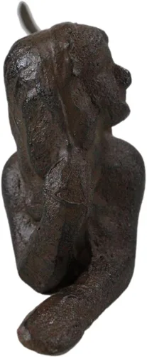 Miniatura 4 de Ebros Gift Sirena náutica de hierro fundido rústico de 9.5 pulgadas de largo con cola estirada, estatua de diosa del océano, princesa, playa