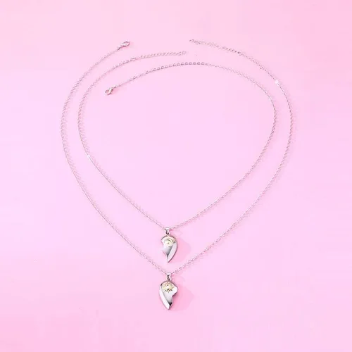 Miniatura 4 de Collar de pareja anillos para mujeres y hombres, collares a juego con corazón para parejas, novias y novias, regalo para el día de San Valentín