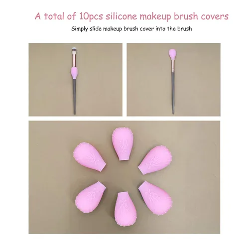 Miniatura 3 de Funda protectora para brochas de maquillaje, juego de soporte para brochas de maquillaje, 10 fundas para brochas de sombra de ojos, estuche
