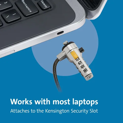 Miniatura 7 de Kensington Cable de Combinación con Barra en T Ranura de Bloqueo Estándar para Laptops, Contraseña Restablecible de 4 Dígitos con Cable de 6 Pies