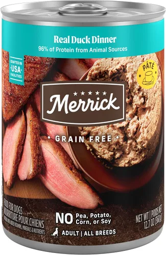 Miniatura 17 de Merrick Alimento enlatado natural y de primera calidad sin granos, receta húmeda suave y saludable, cena de carne de res real de Texas