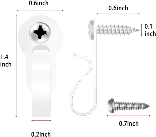 Miniatura 4 de DINGEE Ganchos con rosca - Ganchos de luz de acero inoxidable para luces de cadena en exteriores, ganchos pequeños blancos para patio, plantas