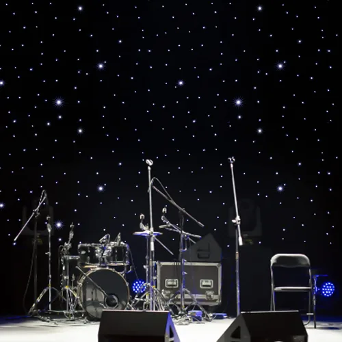 Miniatura 17 de Cortina de telón de fondo LED de 13 x 13 pies, cortina LED blanca + azul para escenario, cortina de tela de cielo estrellado DMX512 para eventos