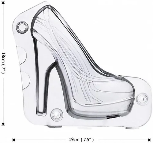 Miniatura 3 de Comkit - Molde para zapatos de tacón alto de plástico 3D de tamaño real para chocolate, fondant, caramelo, azúcar, boda, cumpleaños, decoración