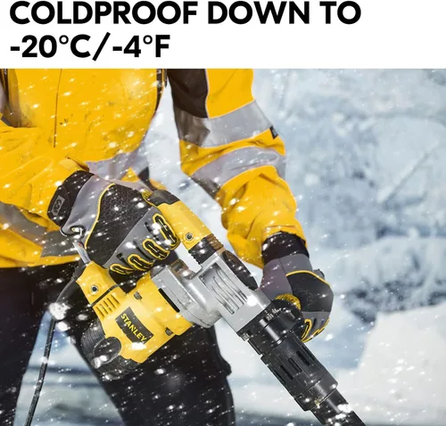 Miniatura 4 de Vgo... Guantes de trabajo de invierno para hombres, guantes de trabajo de seguridad impermeables para clima frío, guantes para congelador, cuero
