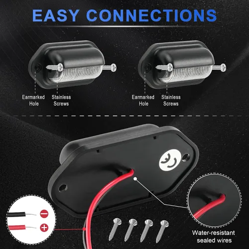 Miniatura 5 de LivTee Luces LED impermeables de 12 V, azul (2 unidades) para RV, cámper, camión, SUV, remolque, camioneta, escalón, cortesía, cúpula, carga, luces