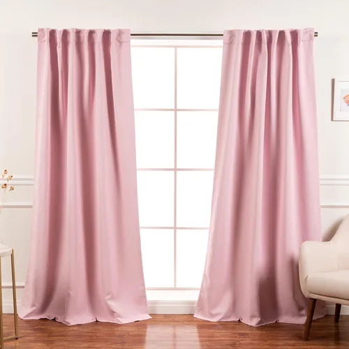 Miniatura 21 de Best Home Fashion Paneles de Cortinas Opacas Premium - Tratamiento de Ventana con Aislamiento Térmico Sólido Cortinas Opacas para Dormitorio