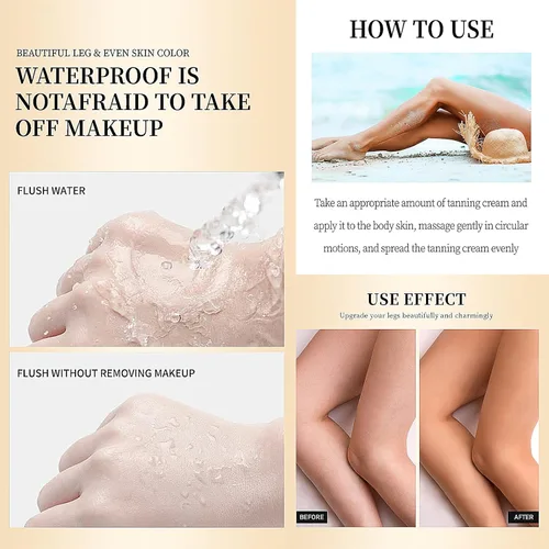 Miniatura 6 de 2 piezas de maquillaje de piernas impermeable, sin transferencia, para venas de piernas y cobertura corporal, maquillaje para cubrir tatuajes/piel