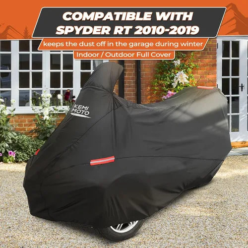 Miniatura 6 de KEMIMOTO Funda Completa Compatible con Can-Am Spyder RT/RT Limited 2010-2019 Funda con Tiras Reflectantes A Prueba de Polvo, Resistente al Agua