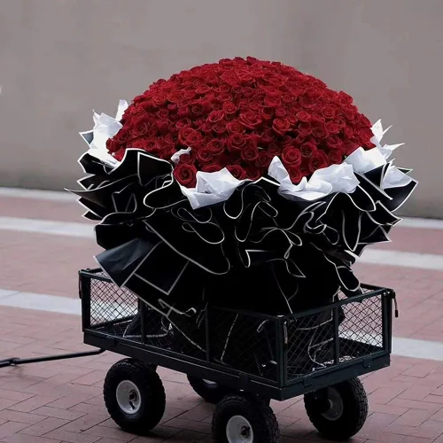 Miniatura 2 de BBJ WRAPS Papel de regalo de flores coreanas, papel de regalo negro mate, para suministros de floristería, 23.6 x 23.6 pulgadas, 20 hojas Negro