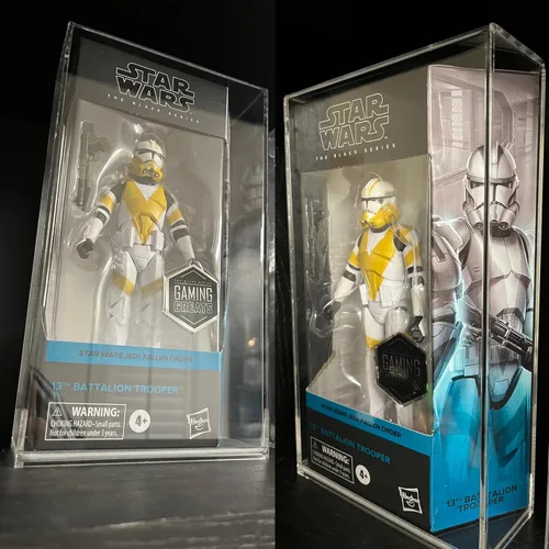 Miniatura 3 de EVORETRO Estuche de exhibición para figuras de acción de Hasbro Star Wars Black Series de 6 pulgadas - 2 paquetes - Acrílico transparente grueso