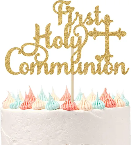 Decoración para tartas de primera comunión, Dios bendiga a este niño/Mi Primera Comunión, cumpleaños religioso de niños/baby shower/mi