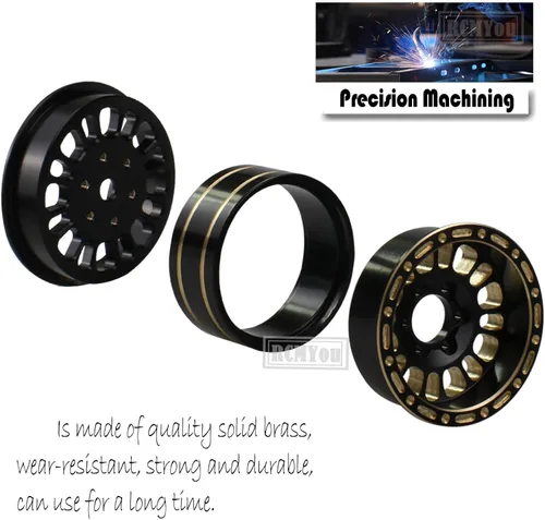 Miniatura 4 de Llantas y ruedas de latón completo RC de 1.2 pulgadas Beadlock para auto de oruga RC 1/18 1/24 Trx4m Axial SCX24 FMS FCX24, 4
