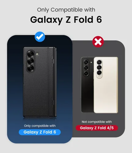 Miniatura 2 de BXYJY Funda para Samsung Galaxy Z Fold 6 con función atril, protector de pantalla frontal y protección de bisagra, ajuste delgado, resistente, duro