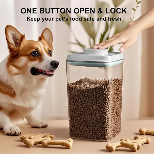 Miniatura 3 de Contenedor de alimentos para perros y gatos, contenedor de almacenamiento de alimentos con tapa pop de 2.8 cuartos para croquetas y golosinas