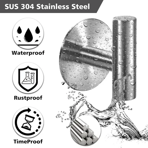 Miniatura 2 de Ganchos adhesivos para toallas de servicio pesado, ganchos de pared resistentes de acero inoxidable impermeables para toallas de ducha, gancho