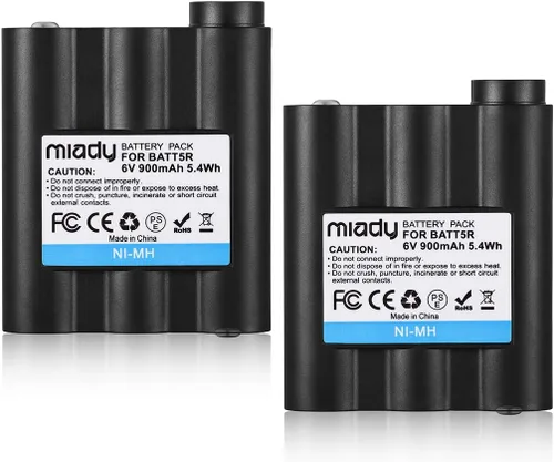 Miady BATT5R AVP7 Baterías recargables 6V 900mAh para GXT Walkie Talkie GXT1000 GXT1050 GXT850 GXT860 GXT900 GXT950 y más