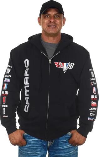 Miniatura 2 de JH DESIGN GROUP Sudaderas con capucha Chevy Camaro para hombre con cremallera y sin botones, 4 estilos