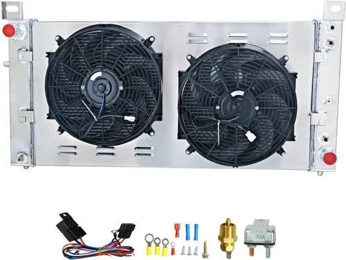 CU2423 - Radiador de núcleo de 34 pulgadas para Chevy GMC Silverado Sierra Escalade Tahoe 4.8 5.3 6.0 6.2, radiador de aluminio de 1 fila +
