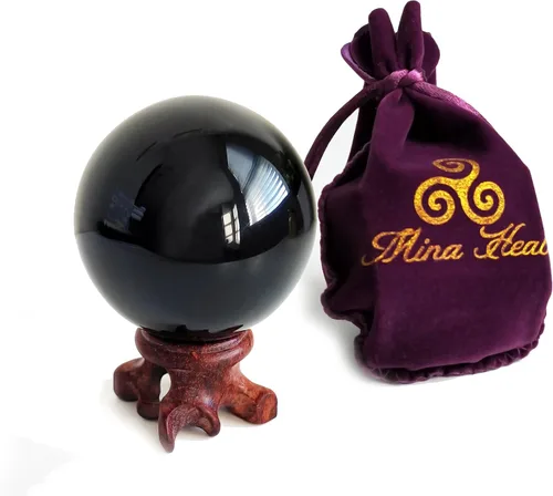 Miniatura 6 de Mina Heal Bola de Cristal Obsidiana para Bola de Fengshui, Meditación, Sanación con Cristales, Esfera de Adivinación, Decoración del Hogar, 100%