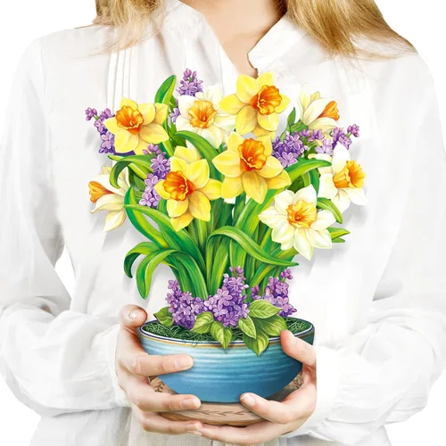 Miniatura 12 de Airpark - Tarjeta desplegable de flores 3D, tarjeta de felicitación – Claveles rosas – Para mamá, abuela – Ideal para el Día de la Madre