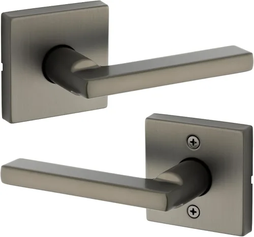 Miniatura 52 de Kwikset Halifax Manija interior de puerta de privacidad con cerradura, manija de puerta para baño y dormitorio, cerradura de botón de presión sin