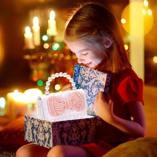 Miniatura 7 de Regalos para niñas pequeñas, lindo bolso para niños y bebés, con lazo brillante, bolsos pequeños cruzados, bolsas de hombro, juguetes y regalos