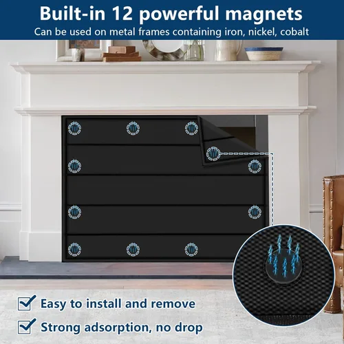 Miniatura 3 de Manta magnética para chimenea para pérdida de calor, cubiertas de chimenea para interiores, mantiene las corrientes de aire fuera, detiene