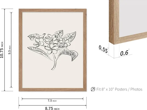 Miniatura 3 de Poster Master Póster Plumeria - Impresión de flores retro, arte floral, arte de flores tropicales, arte de línea - Arte de boceto - Arte abstracto