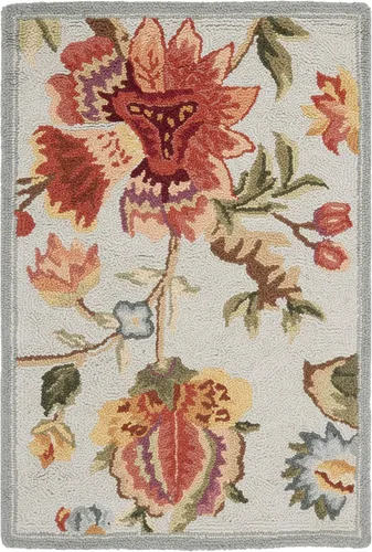 Miniatura 26 de SAFAVIEH Chelsea Collection - Alfombra decorativa de 2 pies 6 pulgadas x 4 pies, color marfil, lana de campo francesa enganchada a mano, ideal