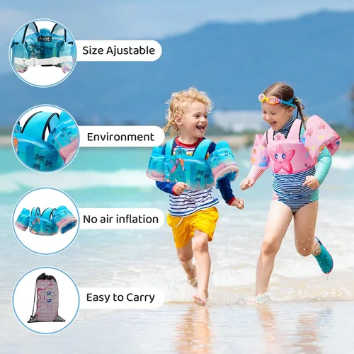 Miniatura 4 de Chaleco de natación para niños para aprender a entrenar la natación, flotadores para niños con arnés de hombro y alas de brazo para niños y niñas