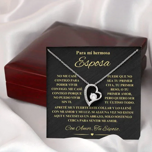 Miniatura 6 de LEXPO Para Mi Hermosa Esposa - Collar Regalo Personalizado Para Esposa, Novia, Pareja, Amor, Aniversario, Cumpleaños, Celebración - FL237P
