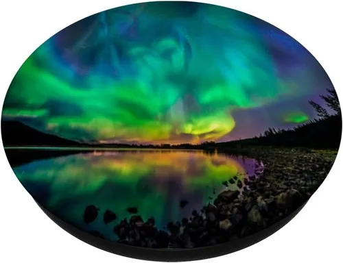 Miniatura 2 de Northern Lights Aurora Borealis - Soporte para teléfonos y tabletas, Negro