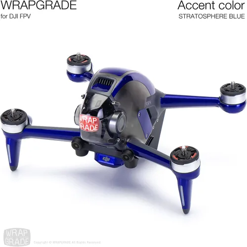 Miniatura 2 de WRAPGRADE Skin compatible con DJI FPV Color de acento (azul estratosfera)