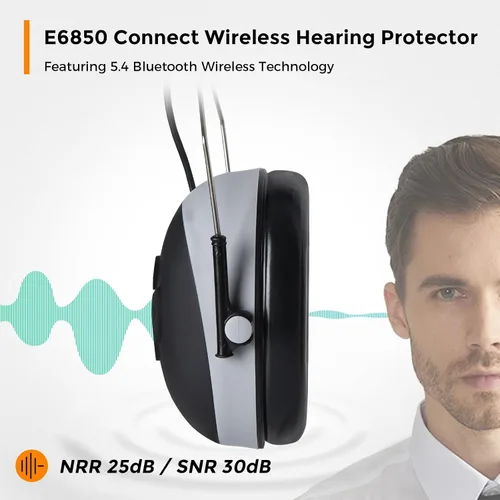 Miniatura 3 de Protección auditiva Bluetooth NRR 25dB micrófono integrado, protección auditiva recargable con Bluetooth, auriculares con cancelación de ruido manos