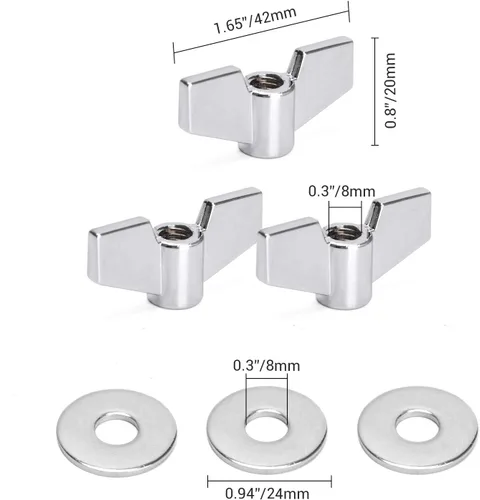 Miniatura 4 de Facmogu 23 accesorios de repuesto para platillo, fieltros de soporte de platillo, almohadillas de fieltro de tambor que incluyen tuercas de ala