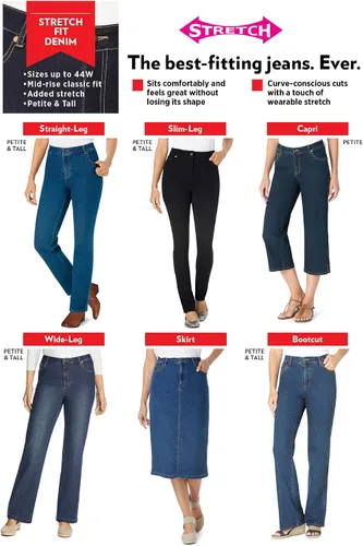 Miniatura 6 de Woman Within Jeans elásticos de pierna recta de talla grande para mujer