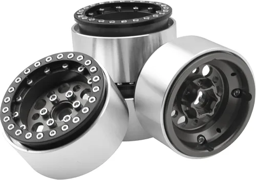 ShareGoo - Juego de 4 cubos de aleación de aluminio de 1.9 pulgadas, compatibles con Traxxas TRX4 Axial SCX10 RCAWD D90 D110 Tamiya CC01 1/10 RC