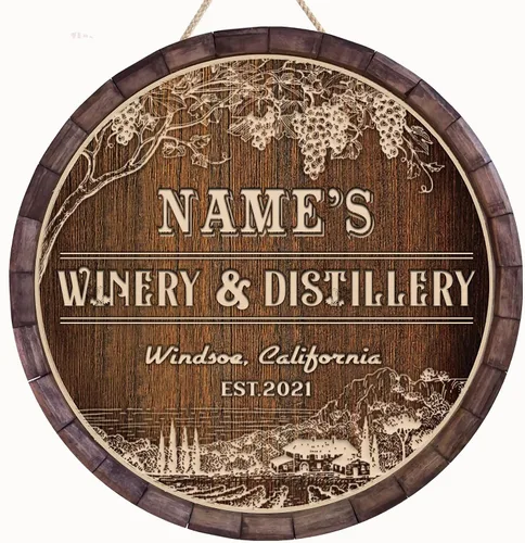 Miniatura 15 de Artsy Woodsy Letrero de madera de bodega personalizado (no tallado real), accesorios de placa artística de pared, regalos personalizados