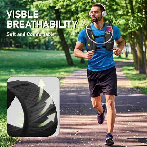 Miniatura 8 de N NEVO RHINO Chaleco para Correr, Chaleco de Hidratación Ligero, Mochila de Agua Aislada con Vejiga de Agua de 1.5L para Senderismo, Camino
