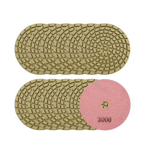 Miniatura 12 de SHDIATOOL Almohadillas de pulido de diamante de 4 pulgadas para hormigón, grano 50, paquete de 12 – pulido en húmedo, diseño turbo en espiral