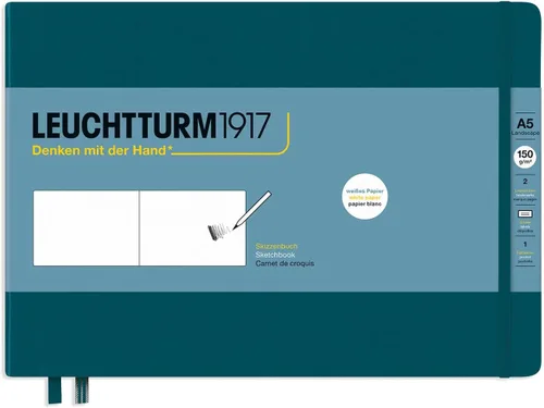 Miniatura 3 de Leuchtturm1917 - Cuaderno mediano de tapa dura para bocetos (negro) - 112 páginas de papel de 150 g/m²