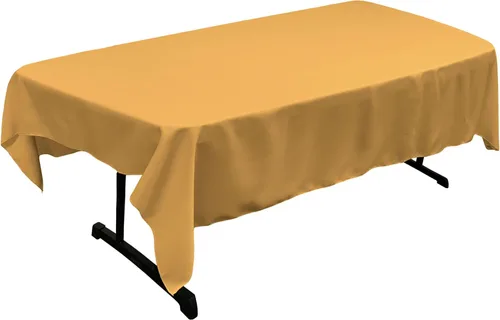 Miniatura 132 de LA Linen Mantel rectangular lavable de popelín de poliéster, resistente a las manchas y a las arrugas, cubierta de mesa 60x84, mantel de tela