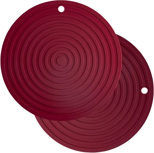 Salvamanteles de silicona para ollas y sartenes calientes, alfombrillas grandes de 12 y 9 pulgadas de diámetro, salvamanteles de silicona para