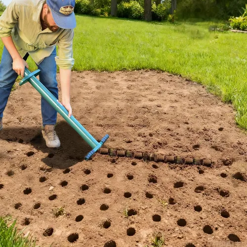 Miniatura 6 de Rondauno Sod Plugger Plantador de Bulbos Herramienta de Plantación, Fácil de Ensamblar Transplantador de Jardín con Base Dentada para Plantar