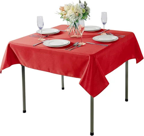 Miniatura 71 de Cupuamon - Mantel rectangular de 60 x 84 pulgadas, tela de poliéster lavable para decoración de bodas, fiestas, cenas y banquetes